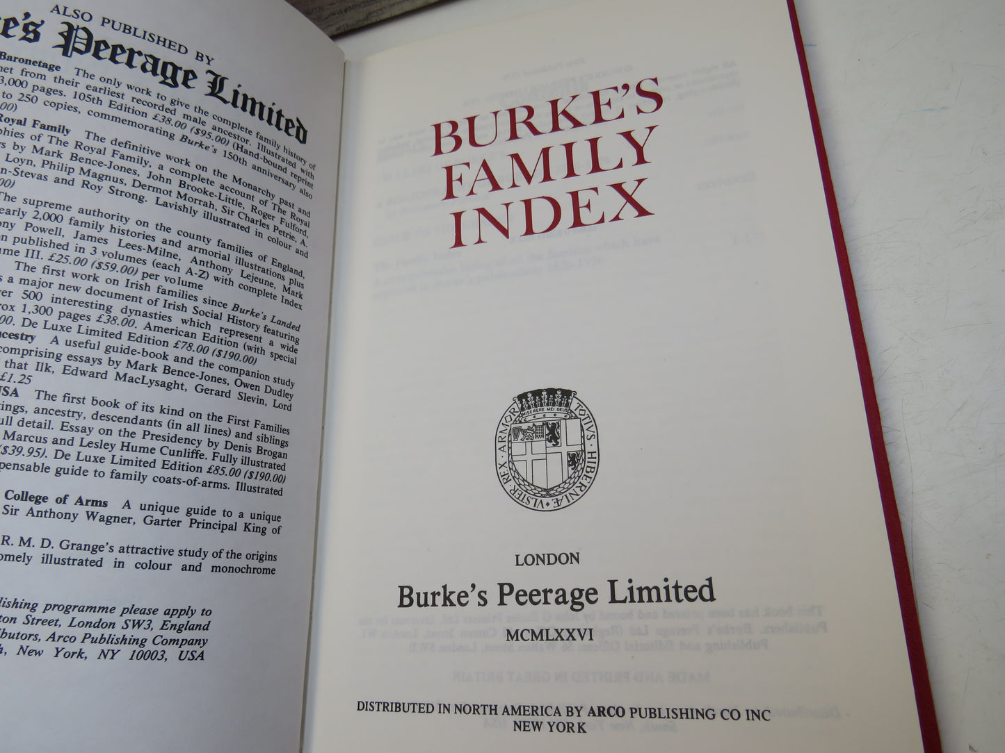 Burke's Family Index 1976