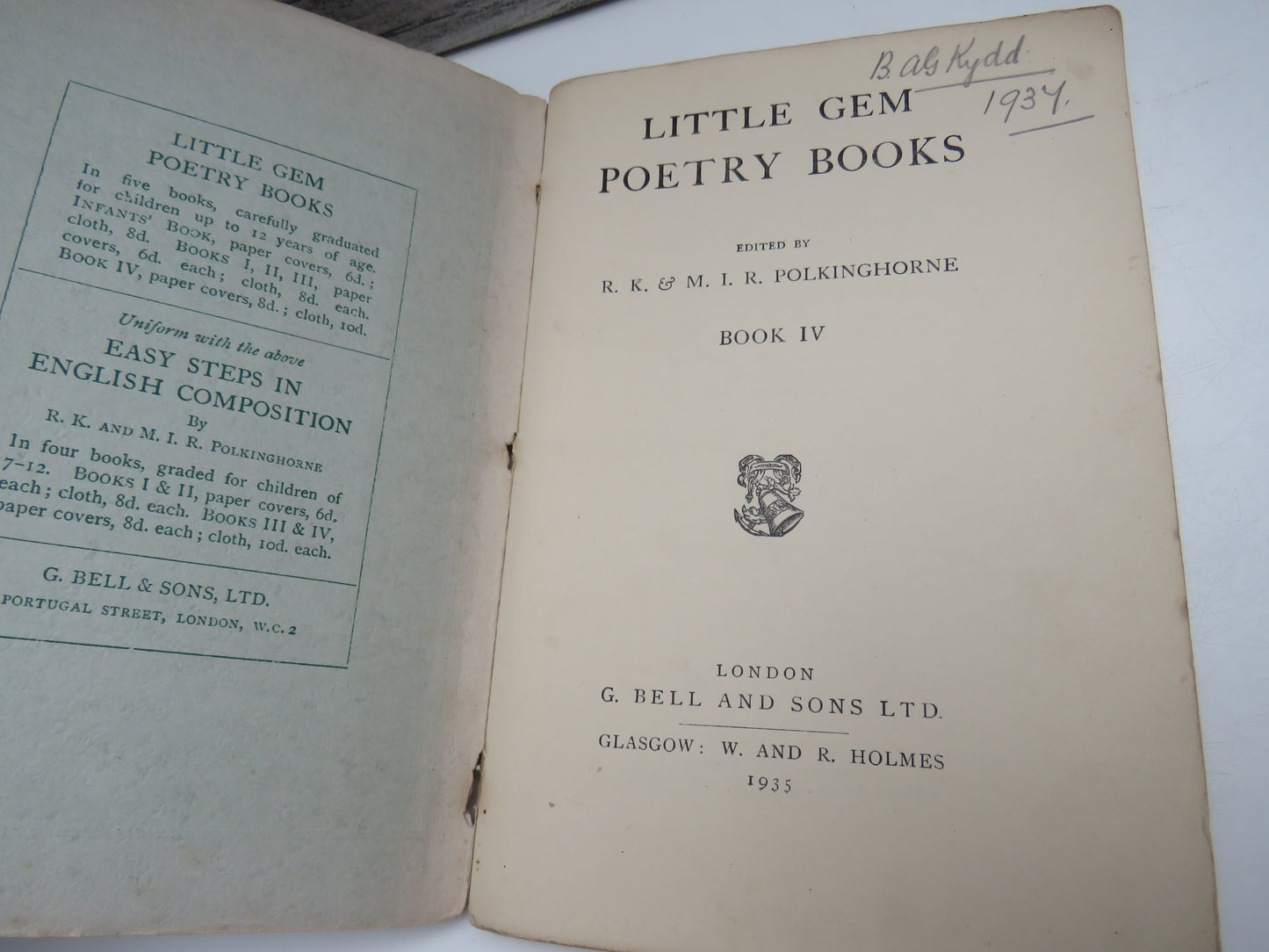 Little Gem Poetry Books Edited By R. K. & M. I. R. Polkinghorne 1935
