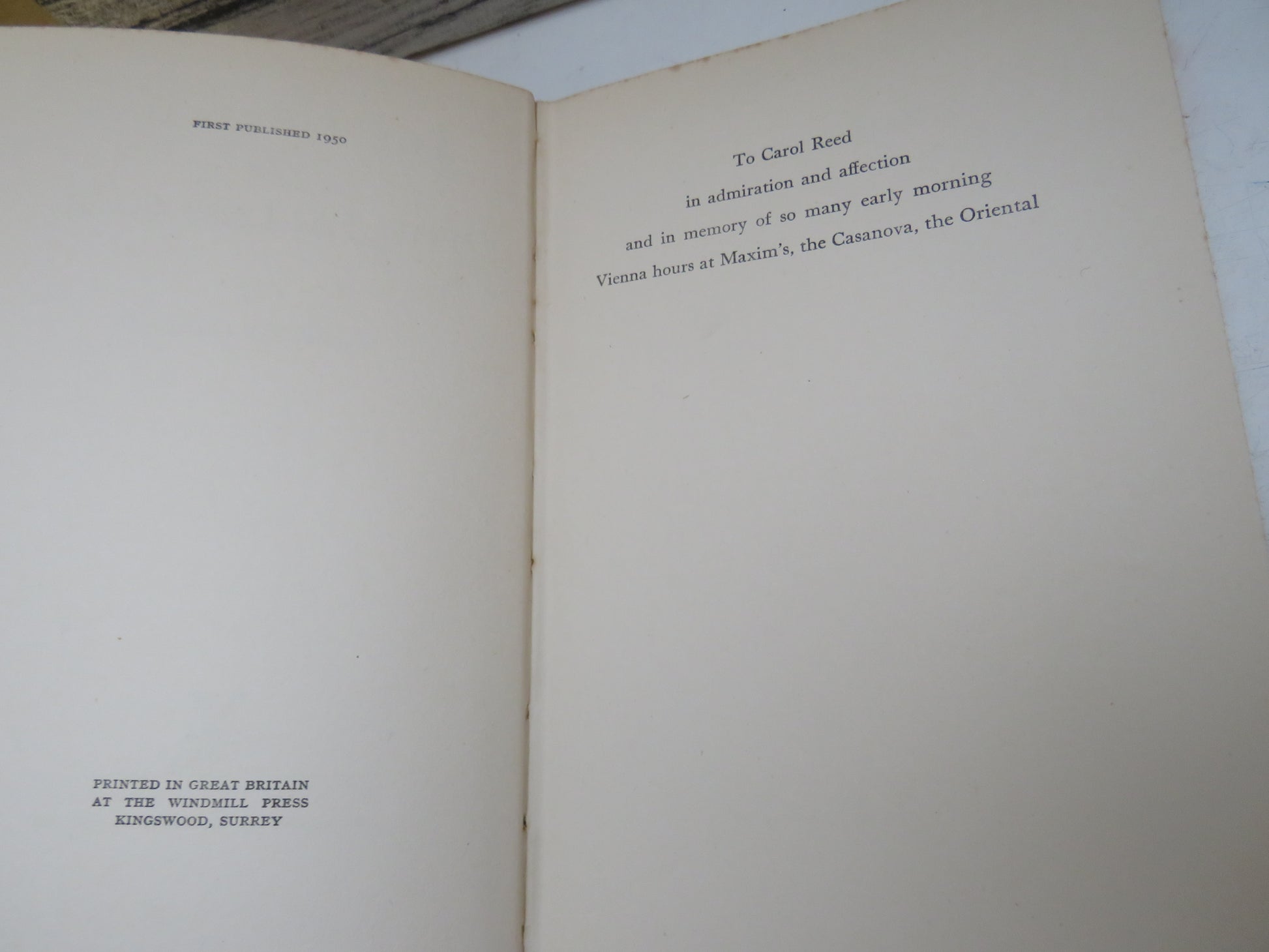 The Third Man and The Fallen Idol By Graham Greene 1950 1st Edition book image 5