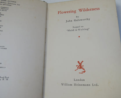 Flowering Wilderness By John Galsworthy 1932 book image 4