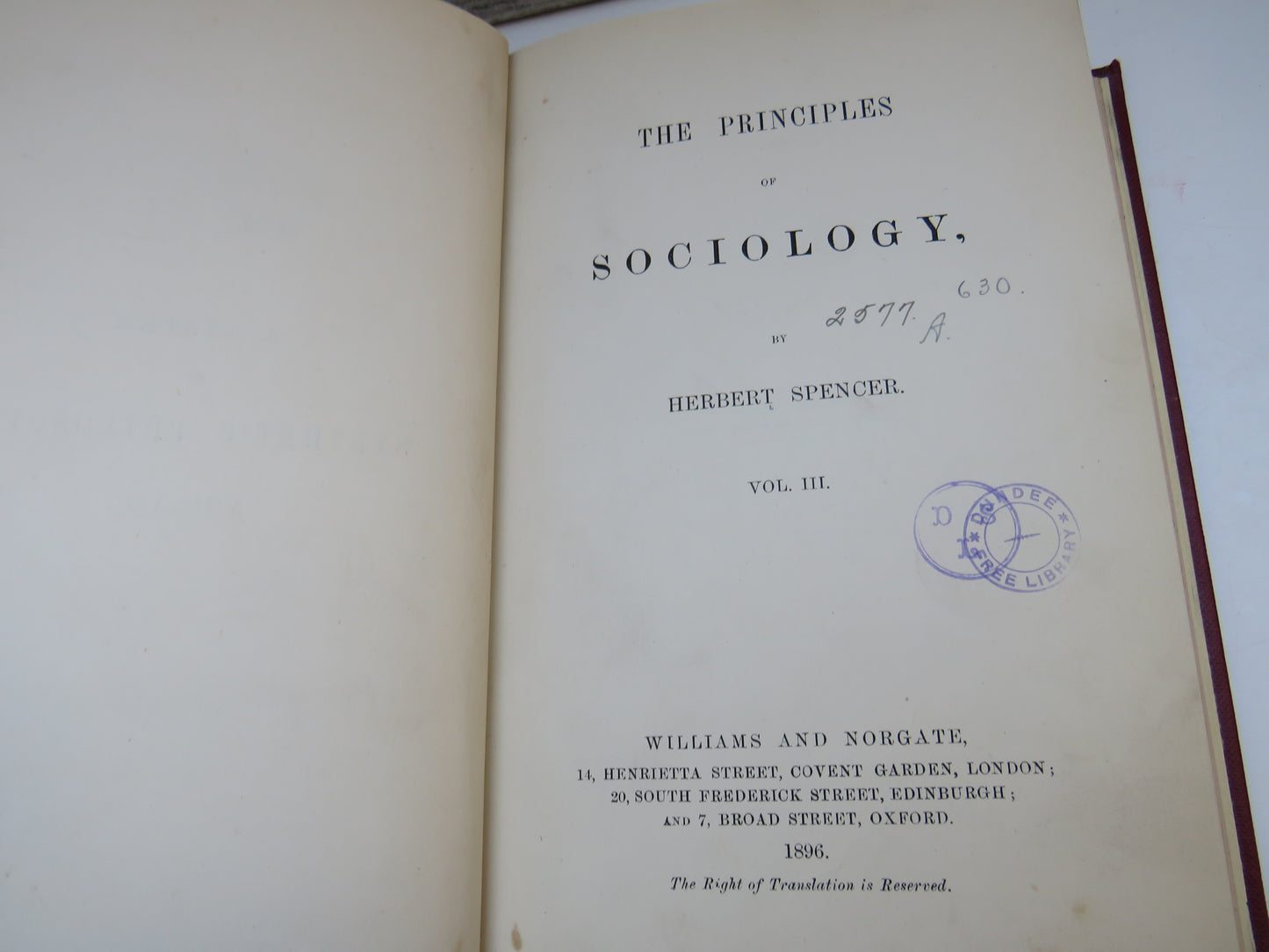 The Principles of Sociology By Herbert Spencer Vol. III 1896