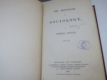 The Principles of Sociology By Herbert Spencer Vol. III 1896