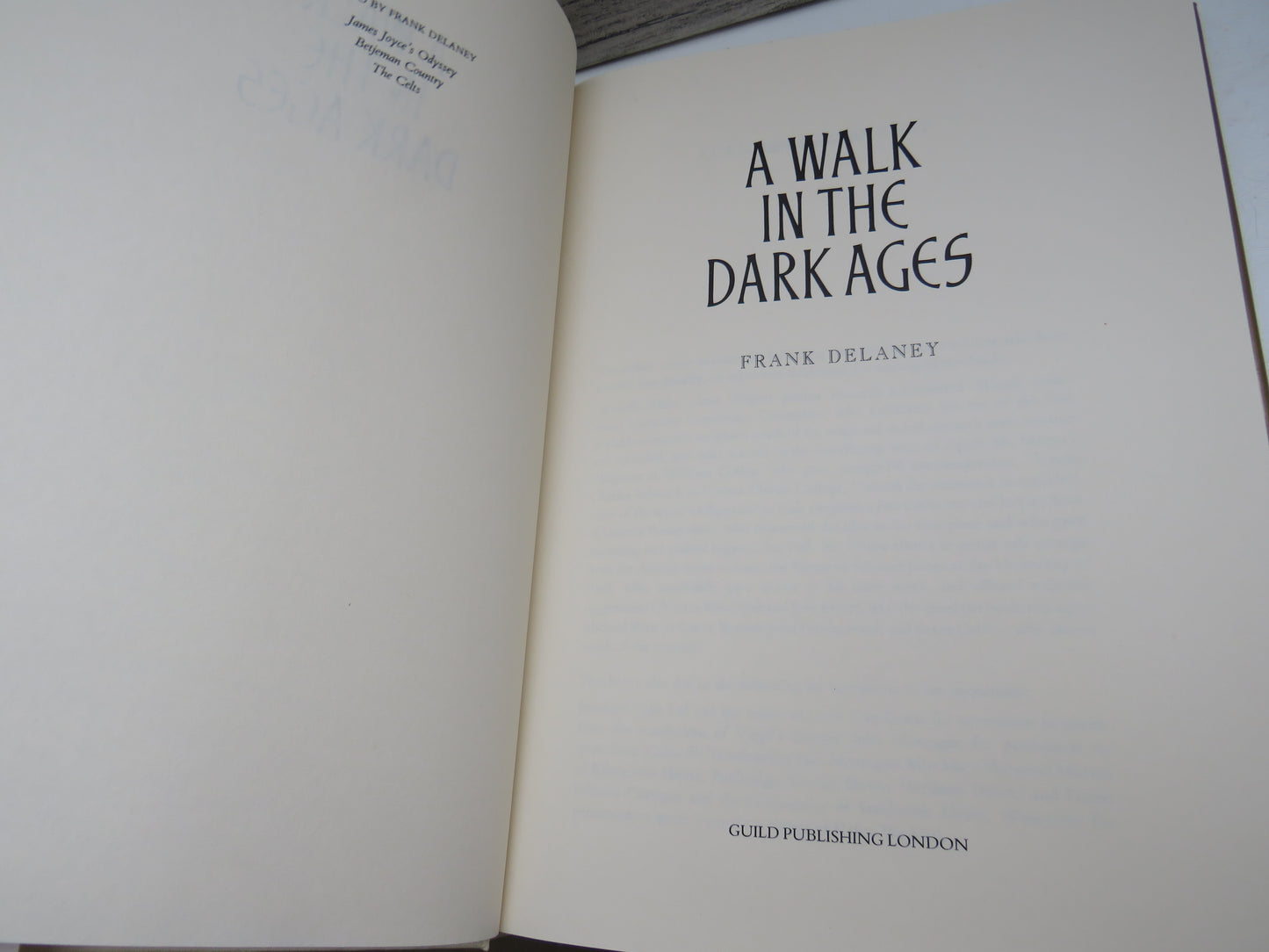 A Walk In The Dark Ages By Frank Delaney 1989
