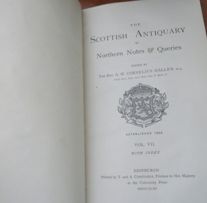 1893 - 1903 The Scottish Antiquary of Northern Notes & Queries   Vol - 7 -17 book image 11