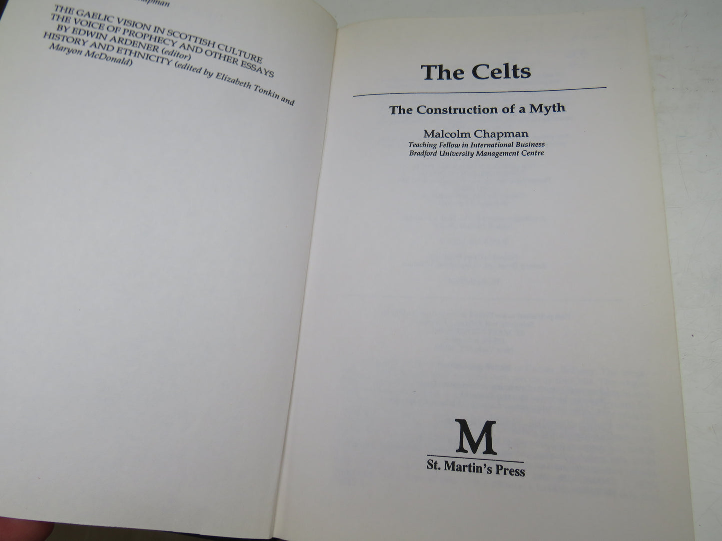 The Celts The Construction of a Myth By Malcolm Chapman 1992