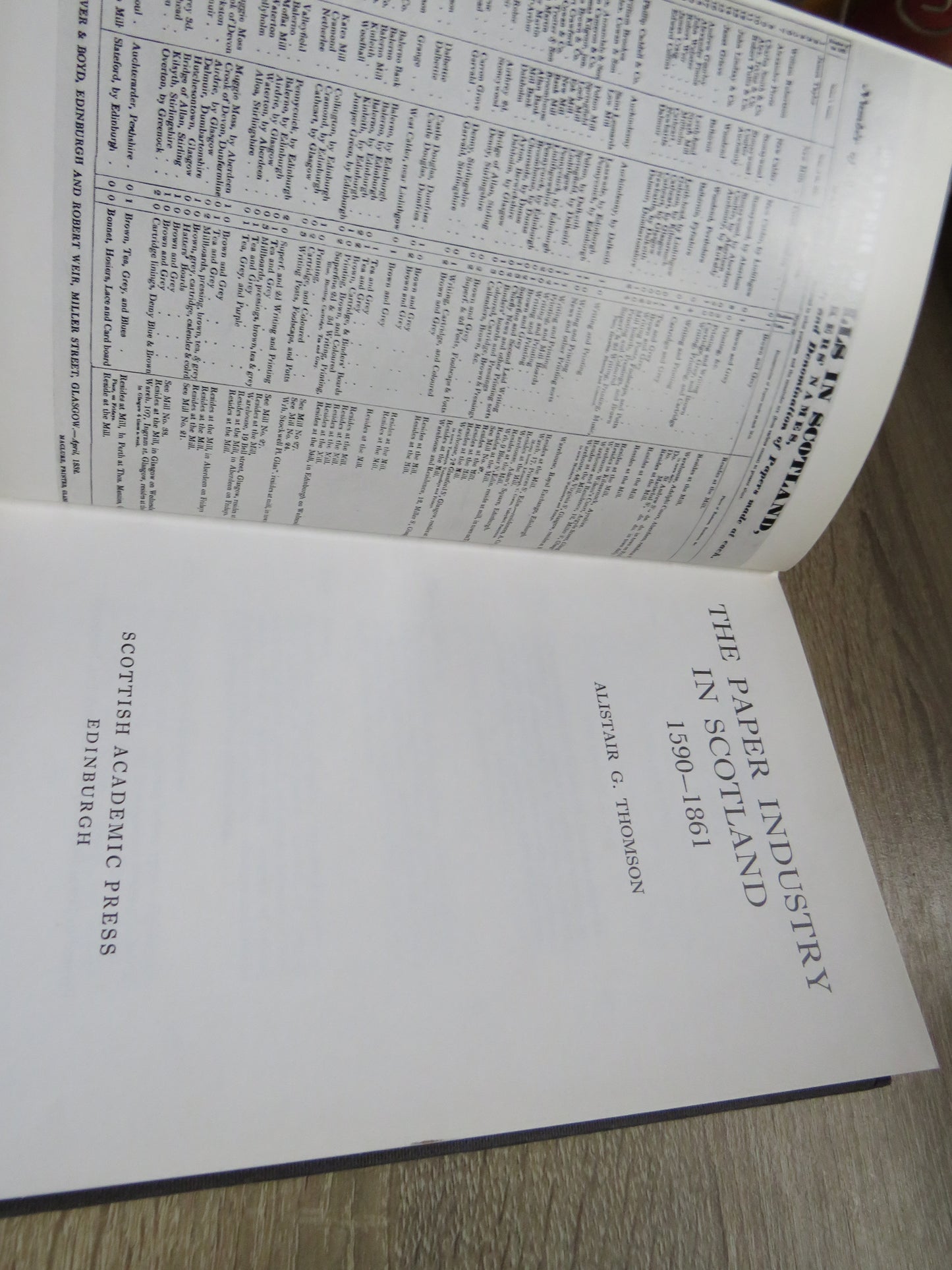 The Paper Industry In Scotland 1590-1861 By Alistair G. Thomson 1974
