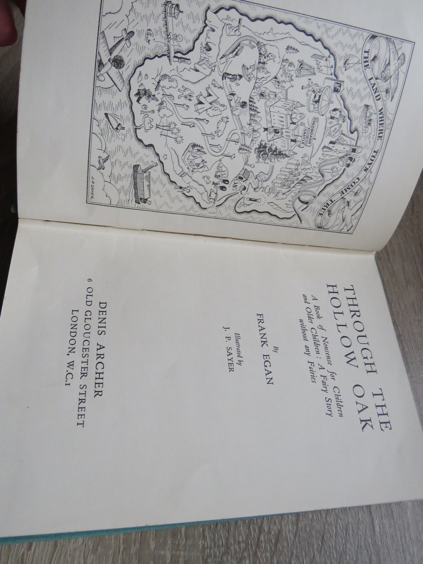Through The Hollow Oak A Book of Nonsense For Children and Older Children: A Fairy Story Without Any Fairies By Frank Egan 1932 1st edition