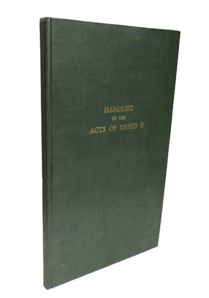 Handlist of the Acts of David II 1329-1371 Complied By Bruce Webster 1962 book front cover