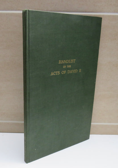 Handlist of the Acts of David II 1329-1371 Complied By Bruce Webster 1962 book image 2