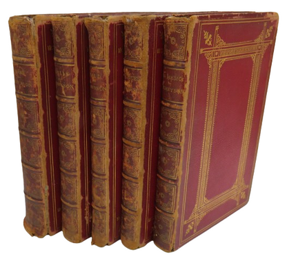 Set of 5 Books by Alfred Tennyson 1858 -1861 In Memoriam, Poems, IDylls of the King, Maud and Other  book front cover