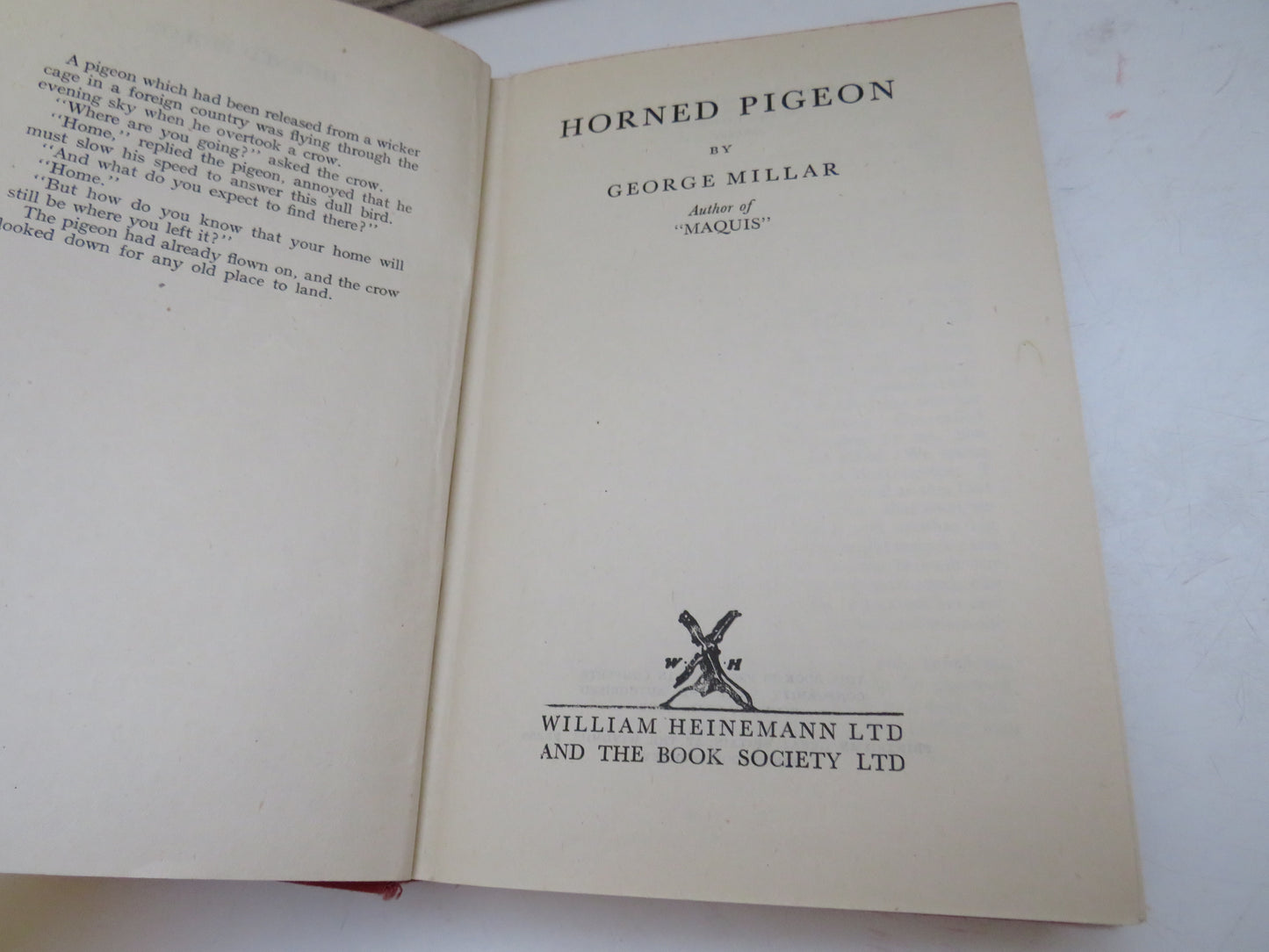 Horned Pigeon By George Millar 1946 book image 4