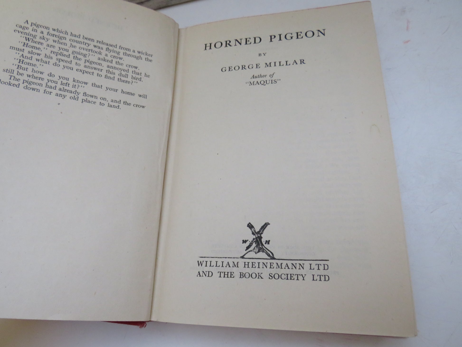 Horned Pigeon By George Millar 1946 book image 4