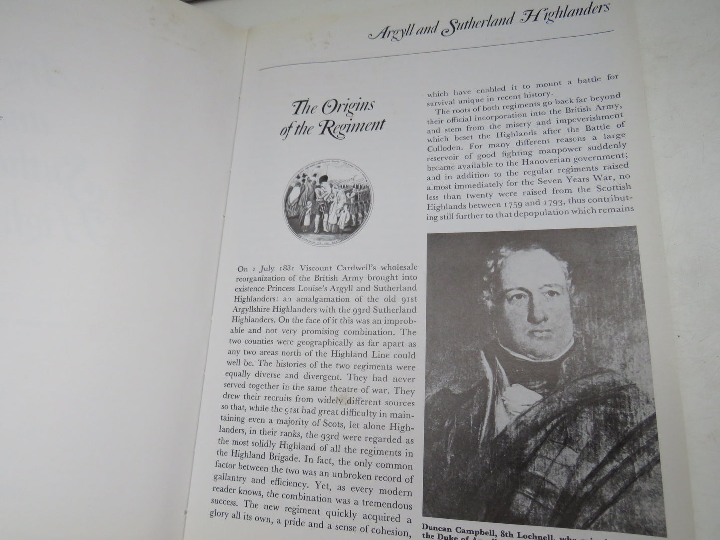 Argyll and Sutherland Highlands By William McElwee Colour Plates By Michael Roffe 1972