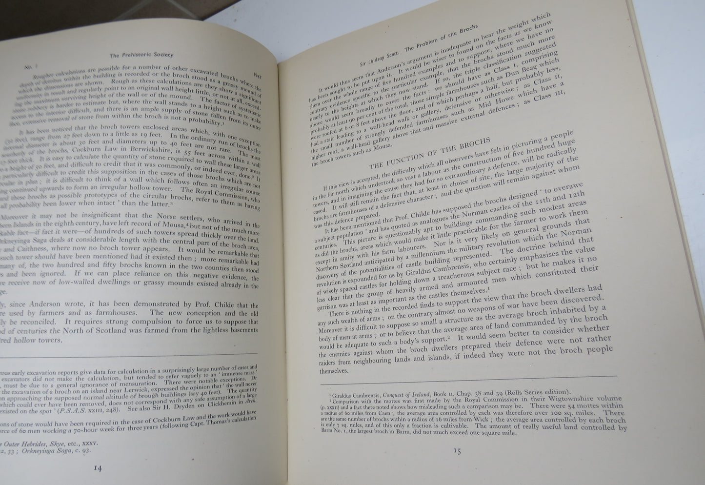 The Problem of the Brochs By Sir Lindsay Scott 1947