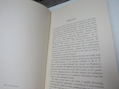 An Introduction To Sexual Physiology For Biological, Medical, and Agricultural Students By F. H. A. Marshall 1925