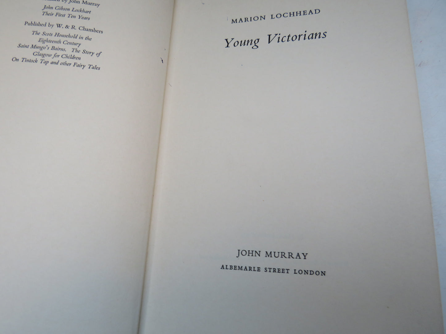 Young Victorians By Marion Lochhead 1959