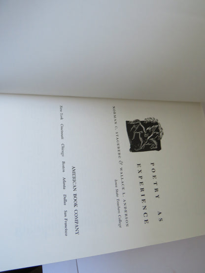 Poetry As Experience By Norman C. Stageberg & Wallace L. Anderson 1952 book image 4