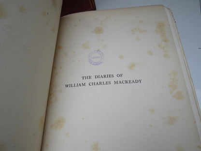 The Diaries of William Charles Macready 1833-1851 Edited By William Toynbee Vol I, II 1912 book image 6