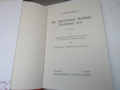 Connell On The Argricultural Holdings (Scotland) Acts By Charles H. Johnston and Kenneth M. Campbell book image 3