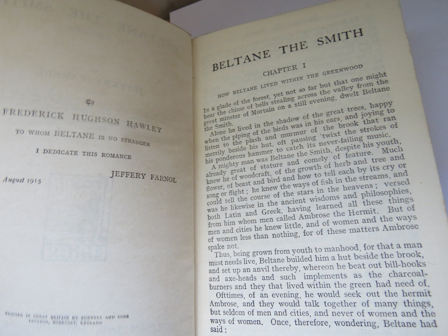 Beltane The Smith A Romance By Jeffery Farnol 1915