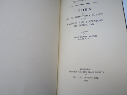 The Stair Society Index To An Introductory Survey of the Sources and Literature of Scots Law Compile book image 3