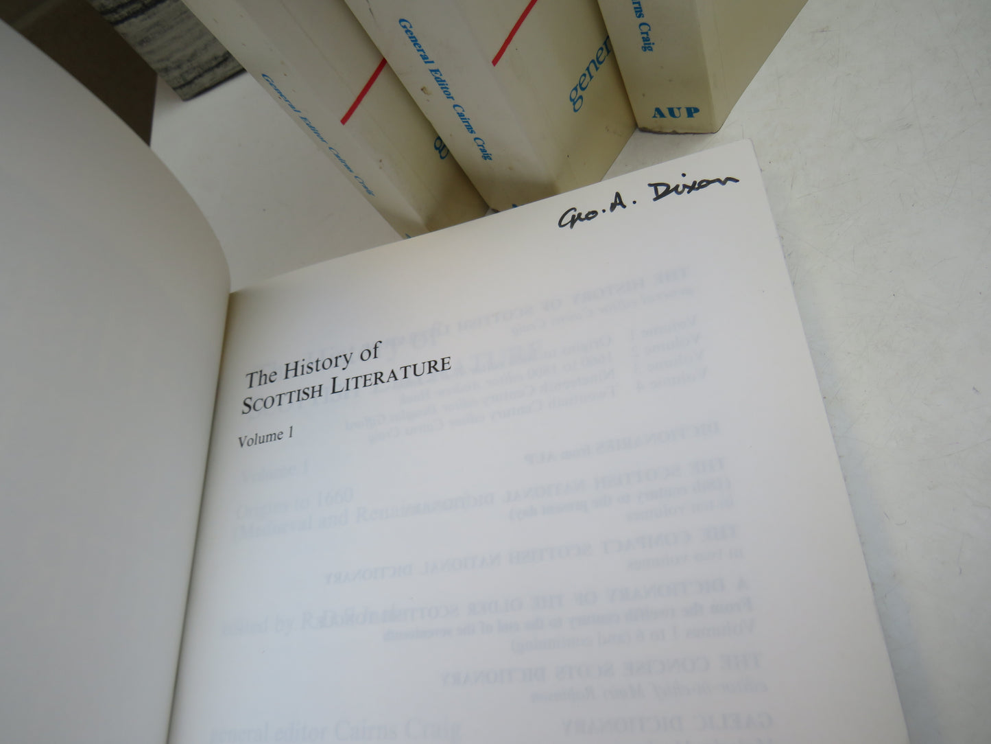 The History of Scottish Literature Volume 1-4 1989
