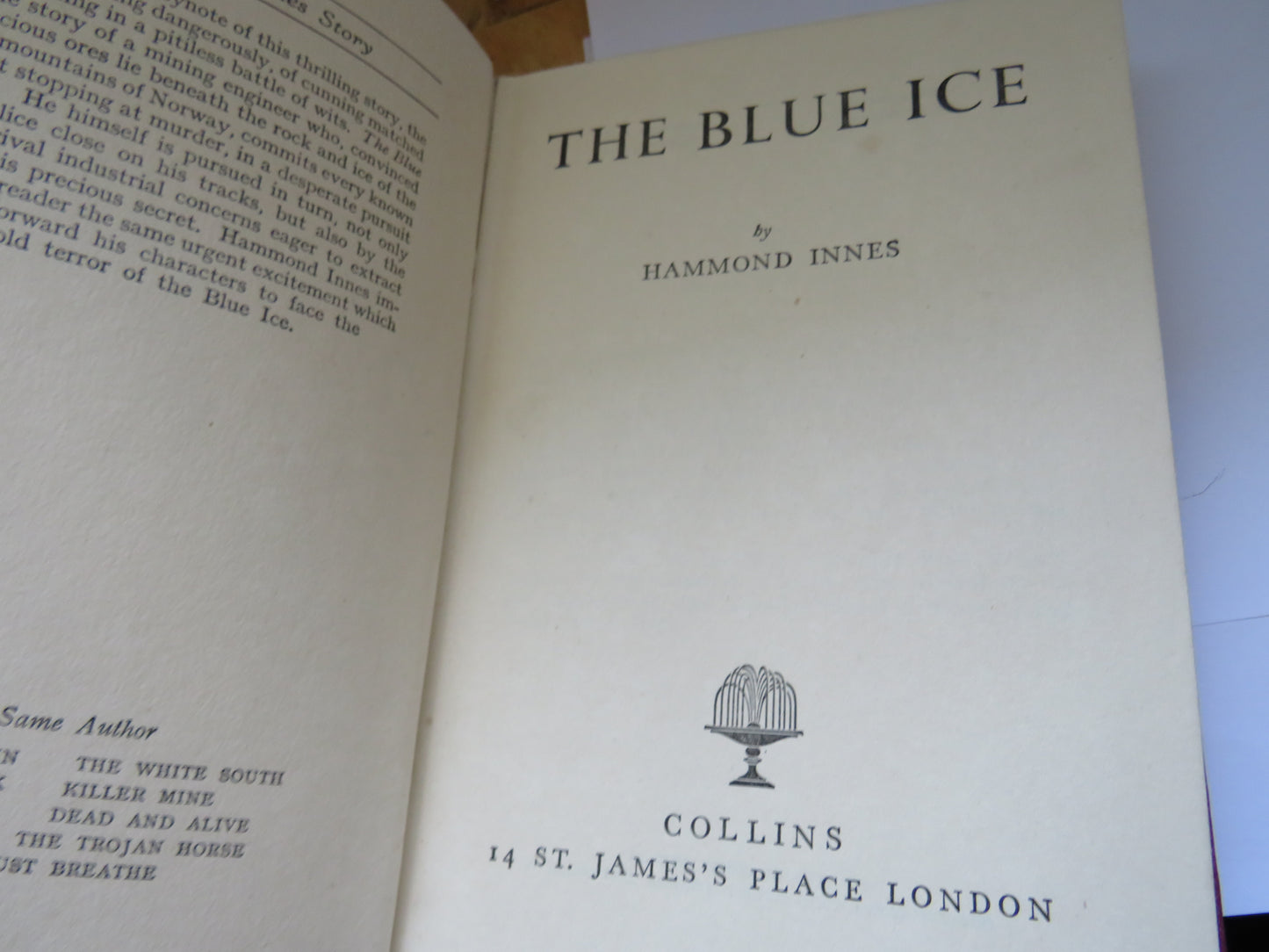 The Blue Ice By Hammond Innes 1950