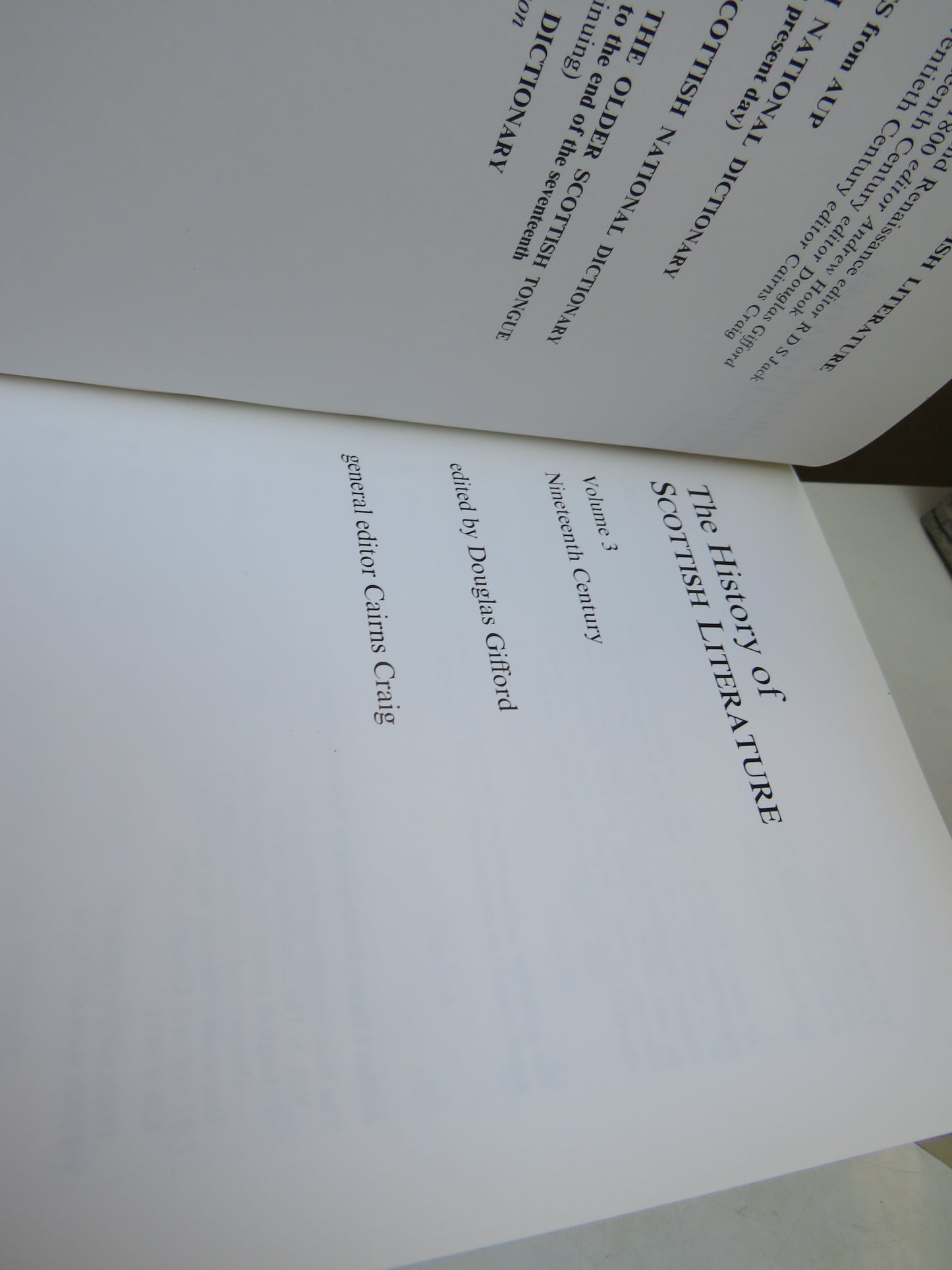 The History of Scottish Literature Volume 1-4 1989