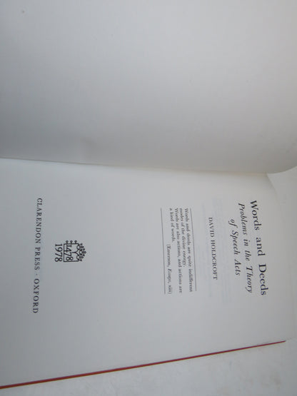 Words and Deeds Problems In The Theory of Speech Acts By David Holdcroft 1978 book image 5