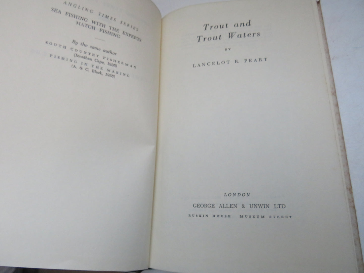 Trout and Trout Waters By Lancelot R. Peart 1956