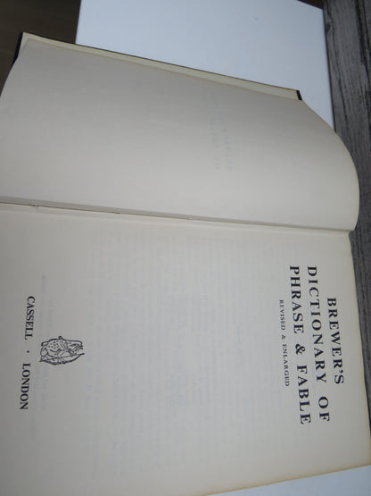 Brewer's Dictionary of Phrase & Fable Revised & Enlarged 1962