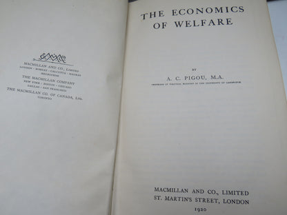 The Economics of Welfare By A. C. Pigou 1920