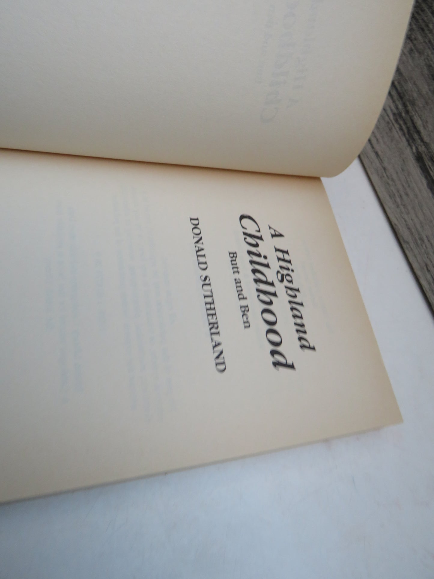 A Highland Childhood Butt and Ben By Donald Sutherland 1996