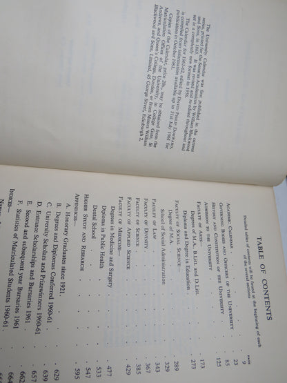 St Andrews University Calendar 1961-62