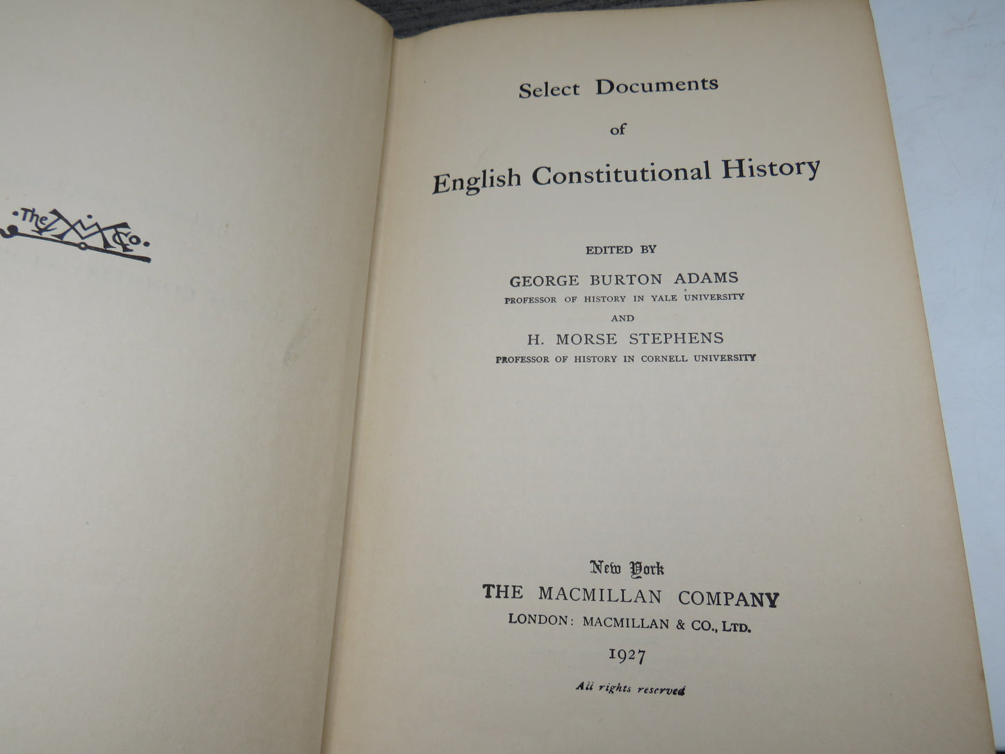 Select Documents of English Constitutional History 1927