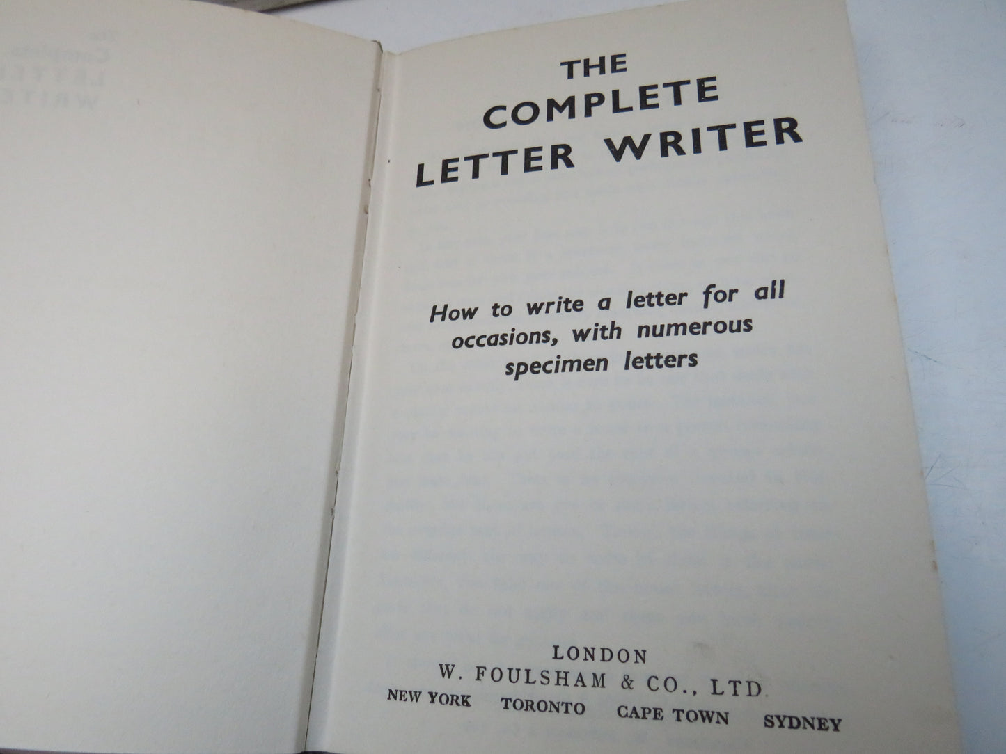 The Complete Letter Writer How To Write A Letter For All Occasions, With Numerous Specimen Letters