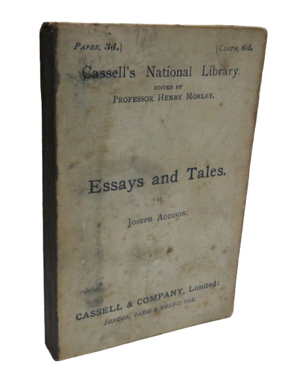 Essays and Tales by Joseph Addison, 1894 book front cover
