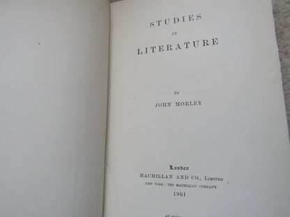 Studies In Literature By John Morley 1901 book image 4