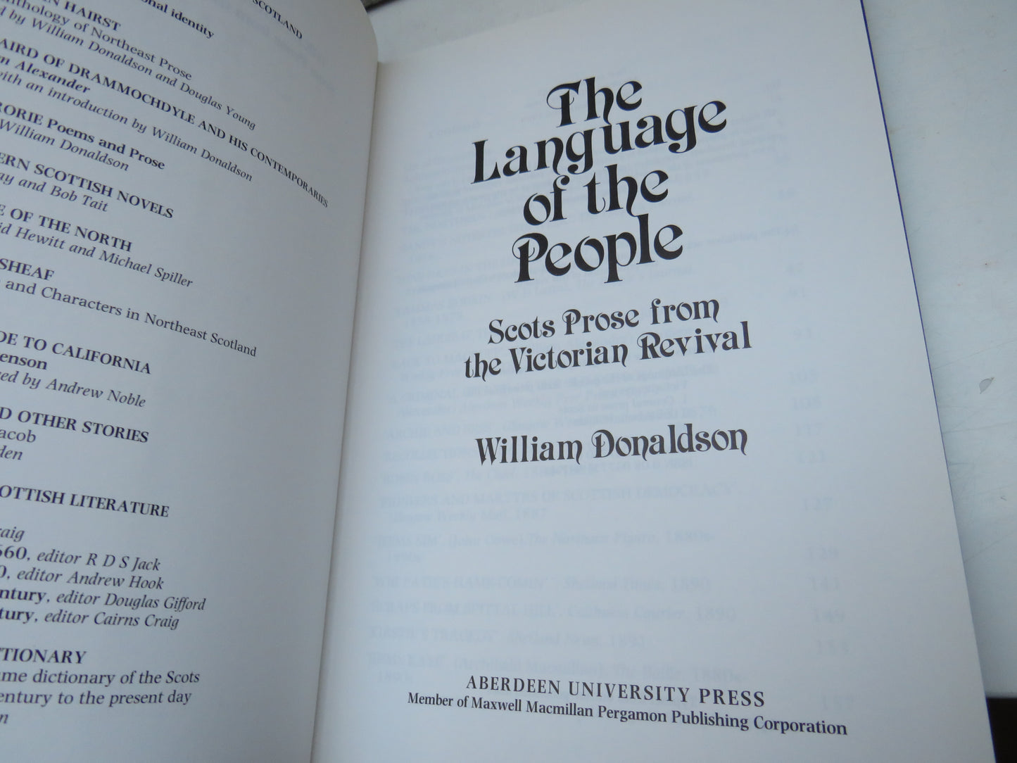 The Language of the People Scots Prose From The Victorian Revival By William Donaldson 1989