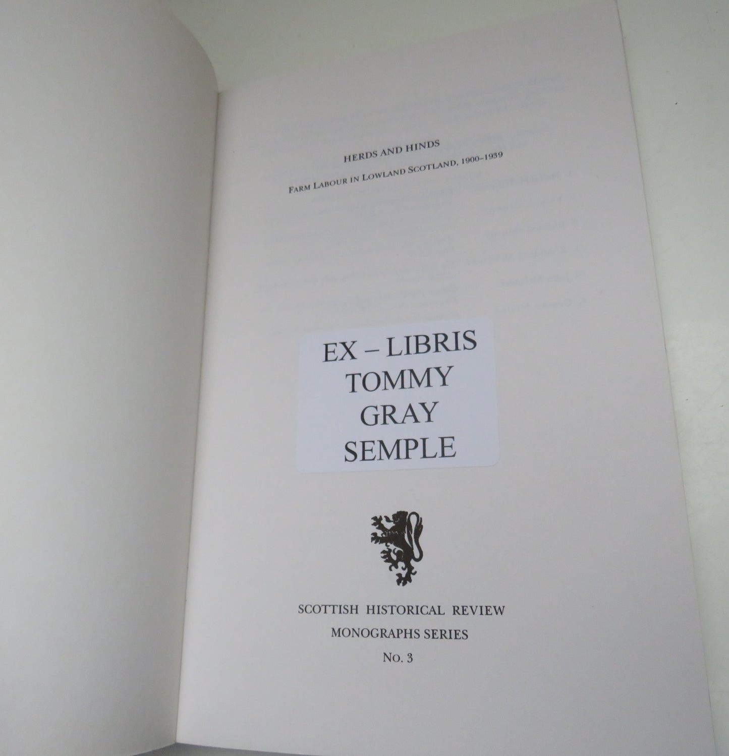 Herds and Hinds Farm Labour in Lowland Scotland, 1900 - 1939 By Richard Anthony 1997