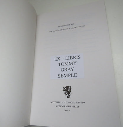 Herds and Hinds Farm Labour in Lowland Scotland, 1900 - 1939 By Richard Anthony 1997 book image 3