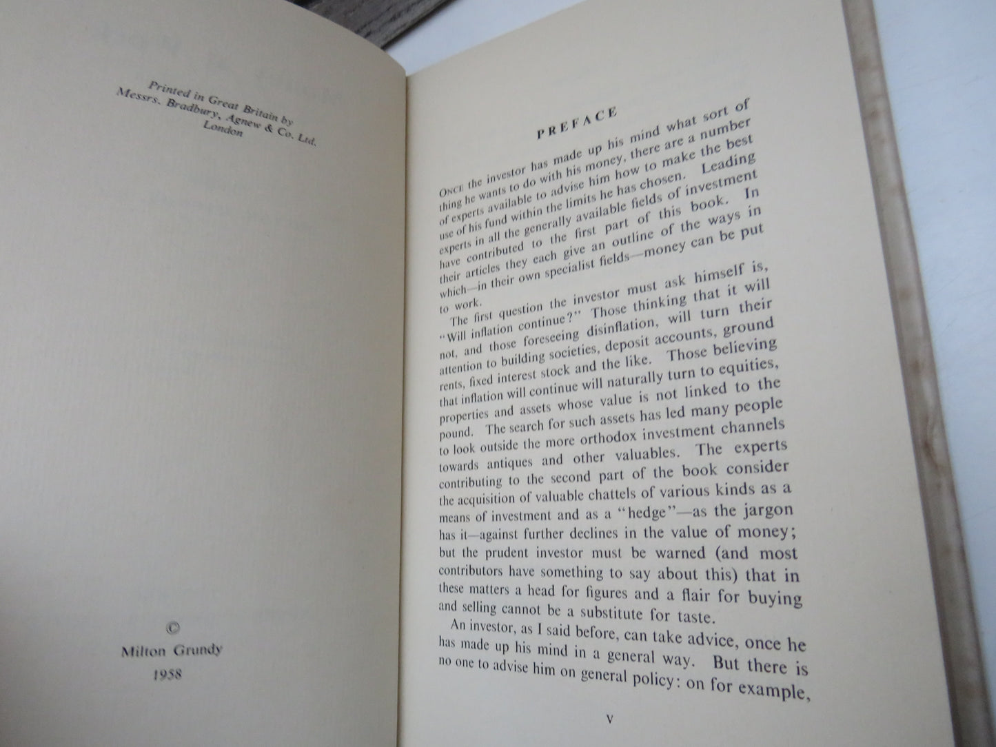 Money At Work A Survey of Investment Editor Milton Grundy 1958