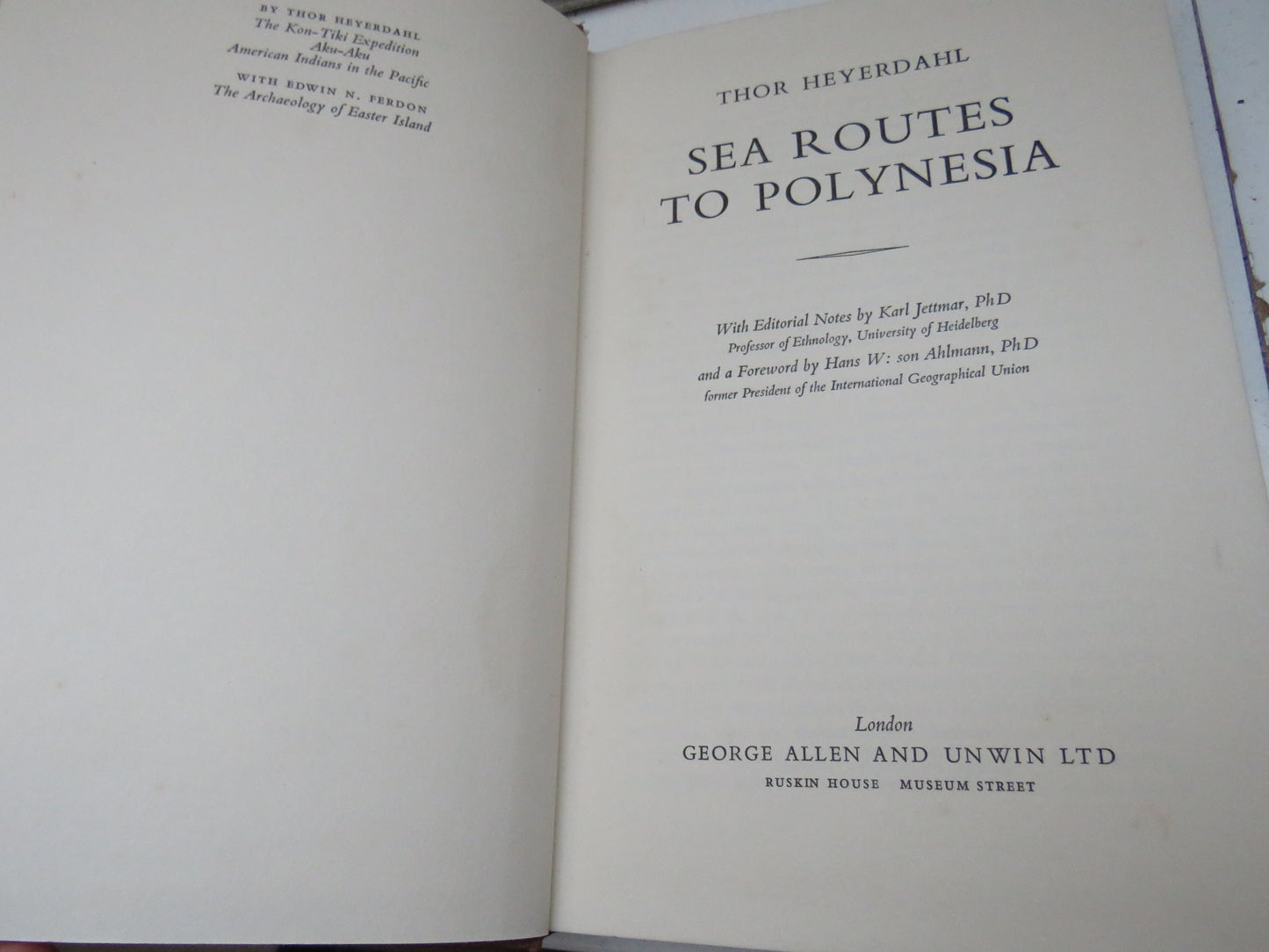 Sea Routes To Polynesia By Thor Heyerdahl 1968