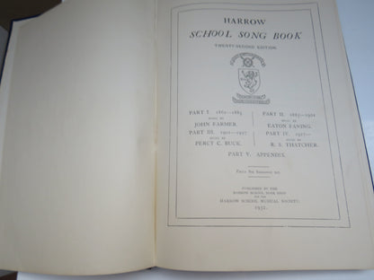 Harrow School Song Book, Harrow School Musical Society, 1932 book image 3