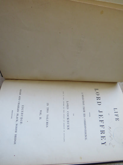 Life of Lord Jeffrey With A Selection From His Correspondence By Lord Cockburn 1852 Volume II book image 4