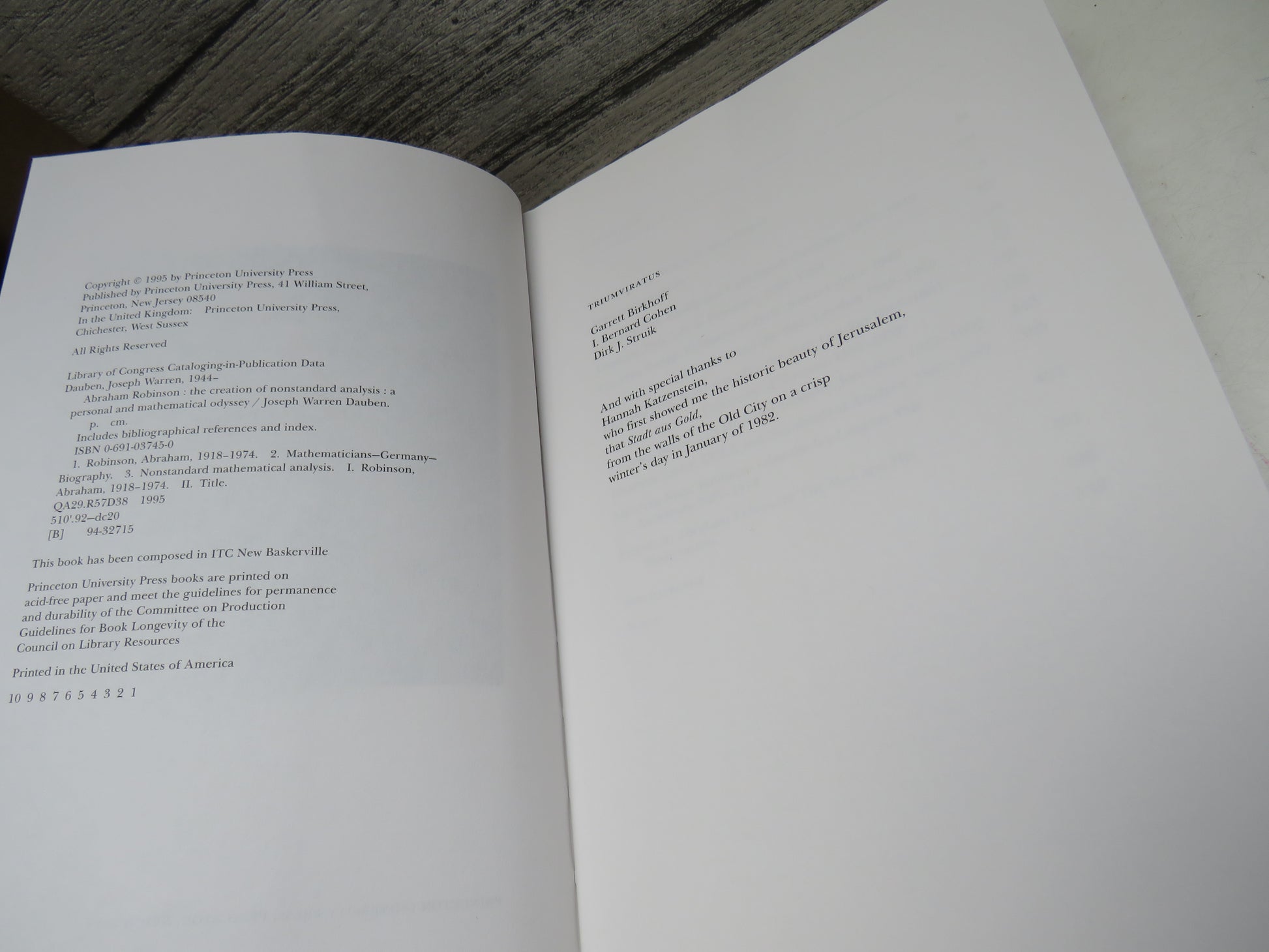 Abraham Robinson The Creation of Nonstandard Analysis A Personal and Mathematical Odyssey by Joseph Warren Dauben 1995 (Vintage Mathematics Biography) book 4