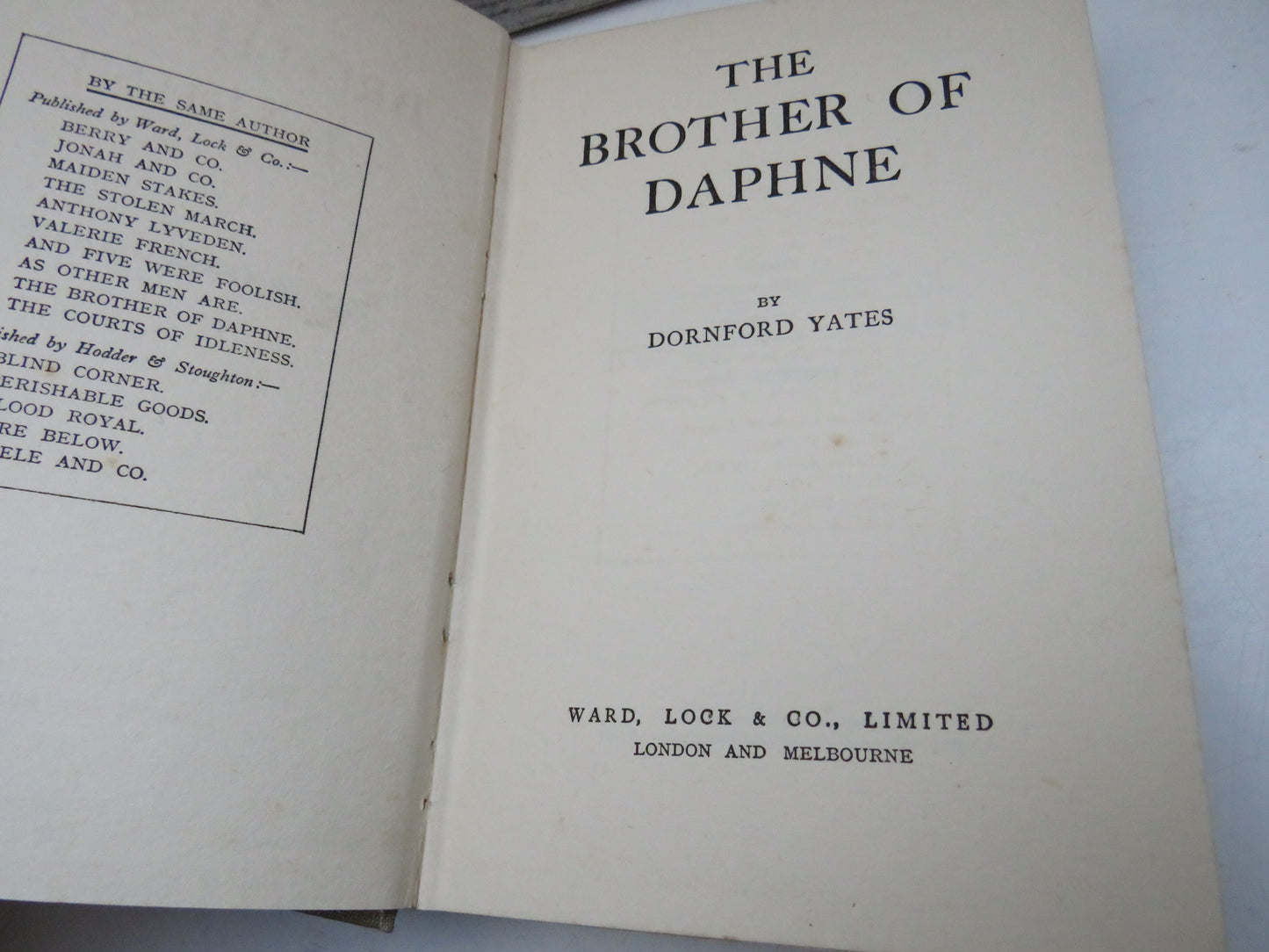 The Brother of Daphne By Dornford Yates