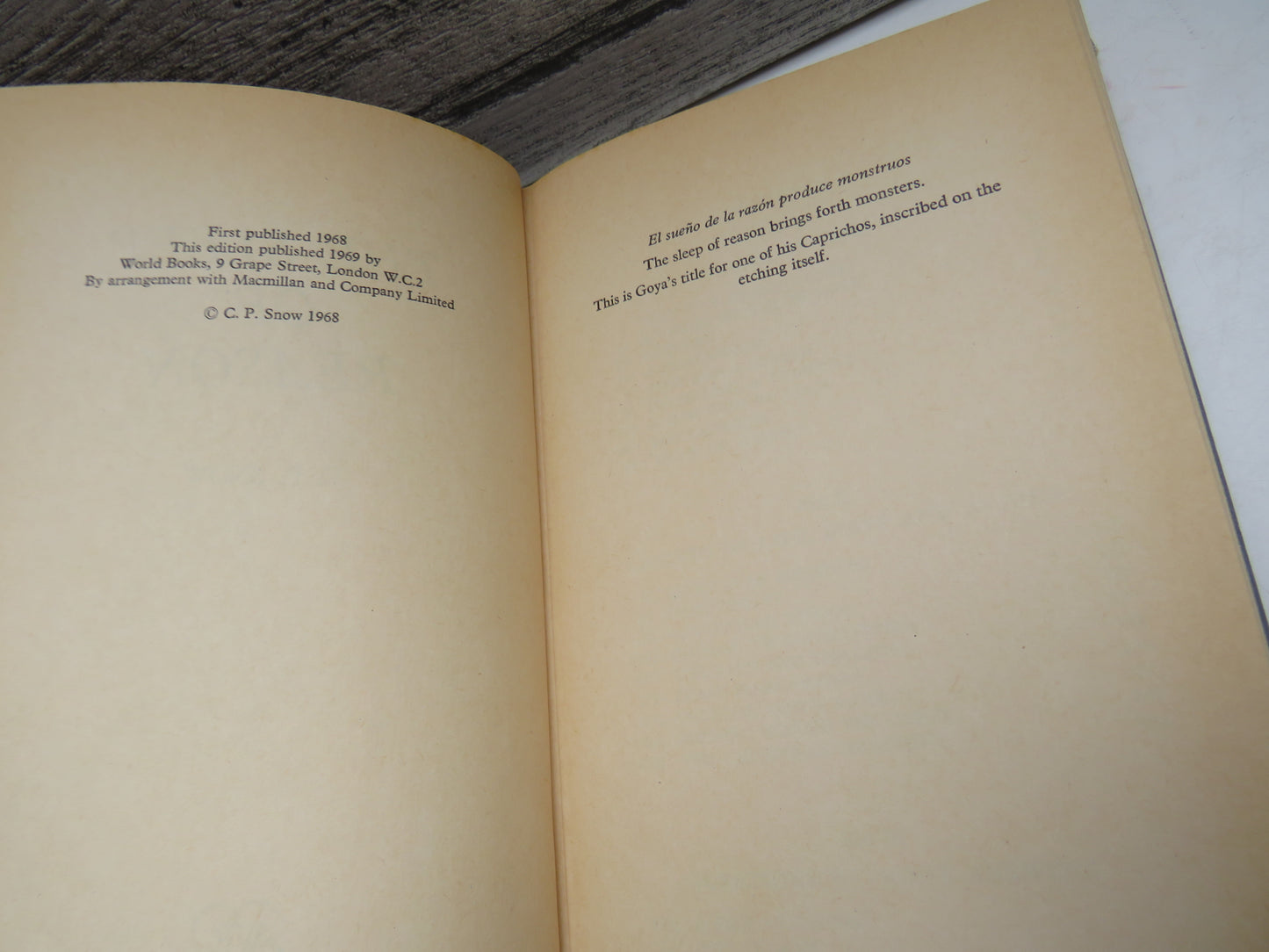 The Sleep of Reason By C. P. Snow 1969