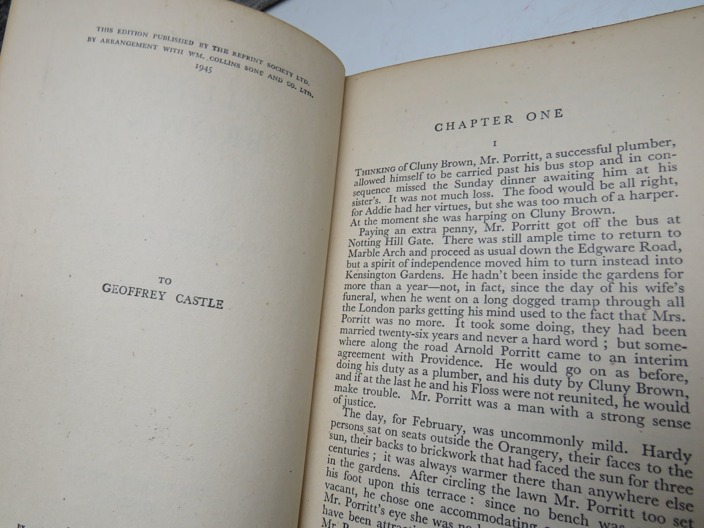 Cluny Brown By Margery Sharp 1945