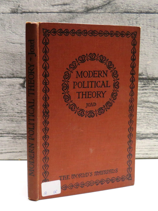 Introduction To Modern Political Theory By C. E. M. Joad 1927